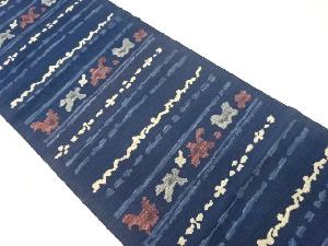 抽象横縞模様織出し名古屋帯